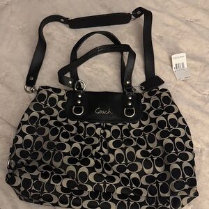 Coach Black and Cream Shoulder Bag